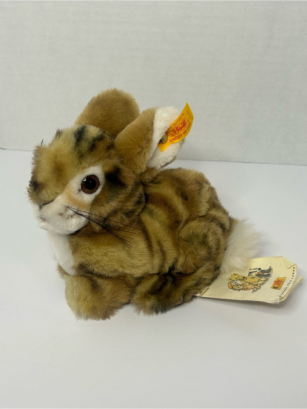 STEIFF Bunny Rabbit "HASE" w/ Ear, Chest & Original Tags #077593 - RARE  New wit